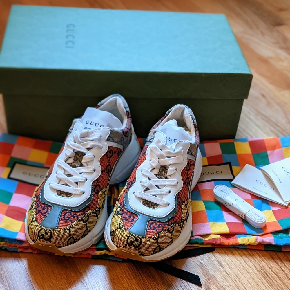 Gucc Rython Trainer Multicolor Sneakers - Picture 2 of 4